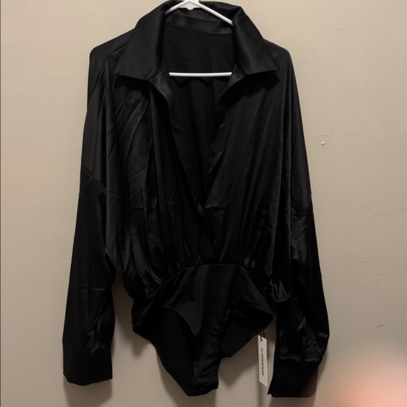 Commense Black Satin Bodysuit Medium - Picture 3 of 9